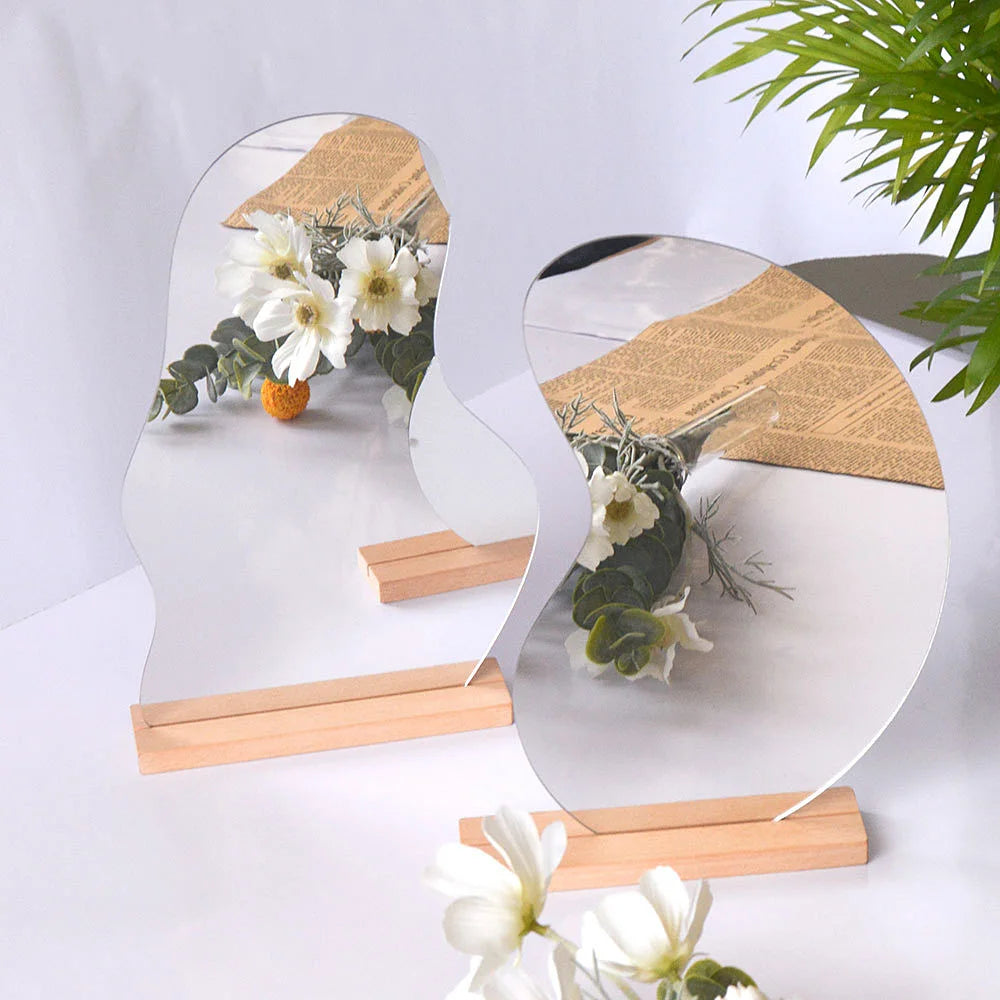 Irregular Standing Mirror, Acrylic Freeform Desktop Mirror