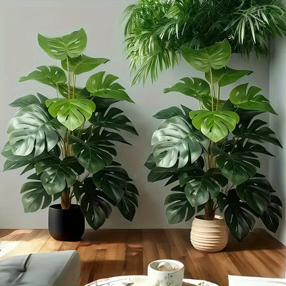Artificial Monstera Plant, Faux Palm Tree with 12 or 18 Leaves