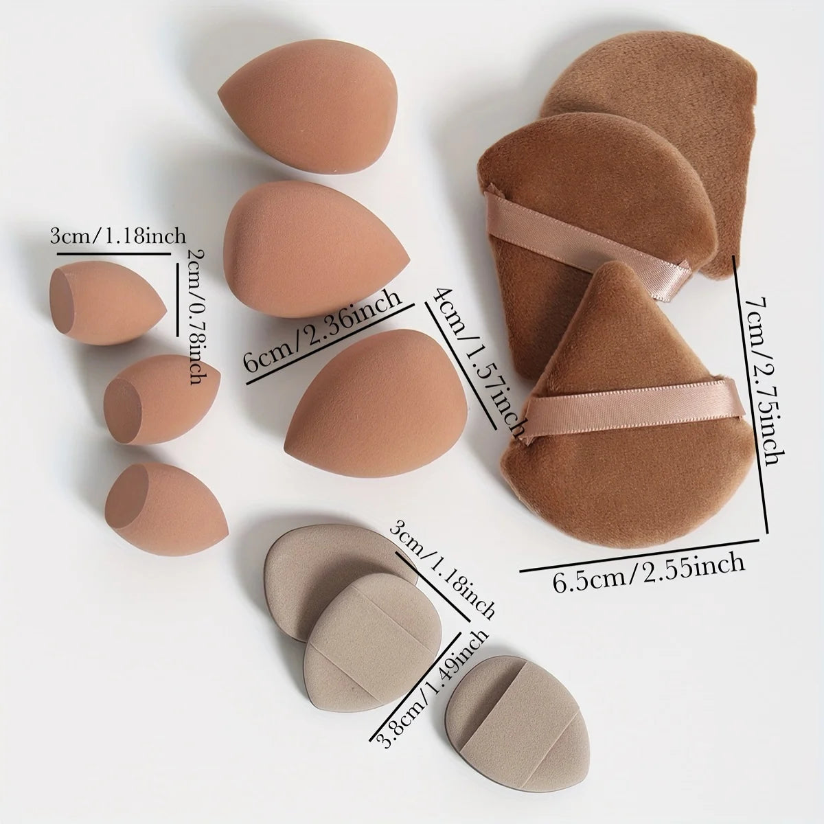 12-Piece Makeup Sponge and Powder Puff Set