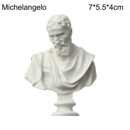 Mini Greek Bust Statue, Plaster Style Resin Figurine