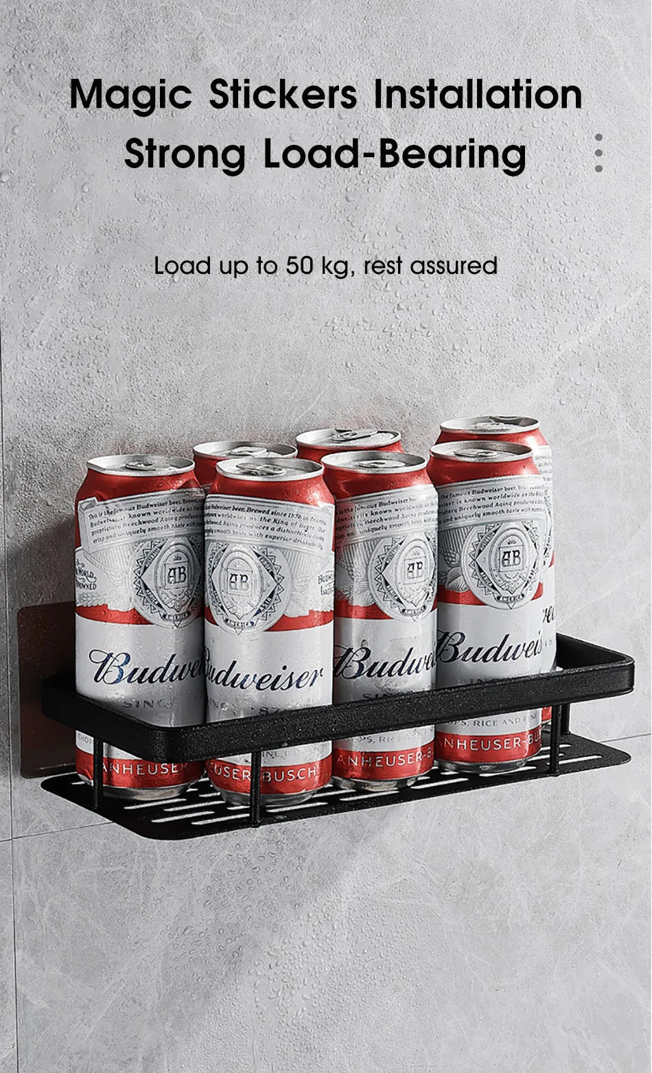 Corner Shower Shelf, No Drill Aluminum Bathroom Caddy