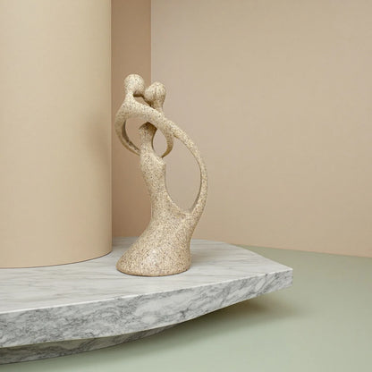 Kissing Couple Statue, Sandstone-Look Art Deco Sculpture Decor