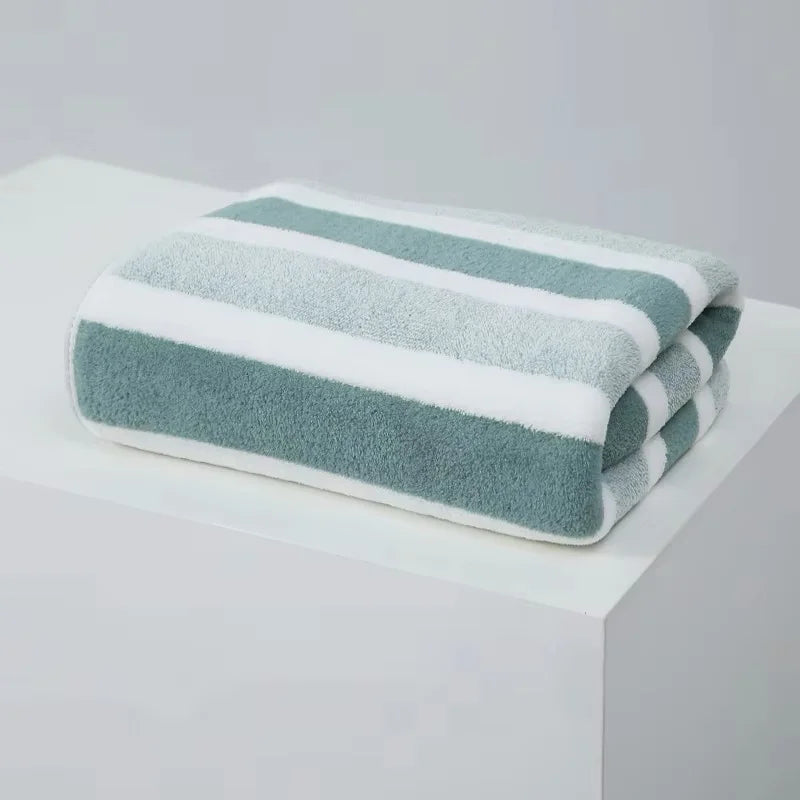 Thick Bath Towel, Soft Cotton Blend Terry, Quick Drying