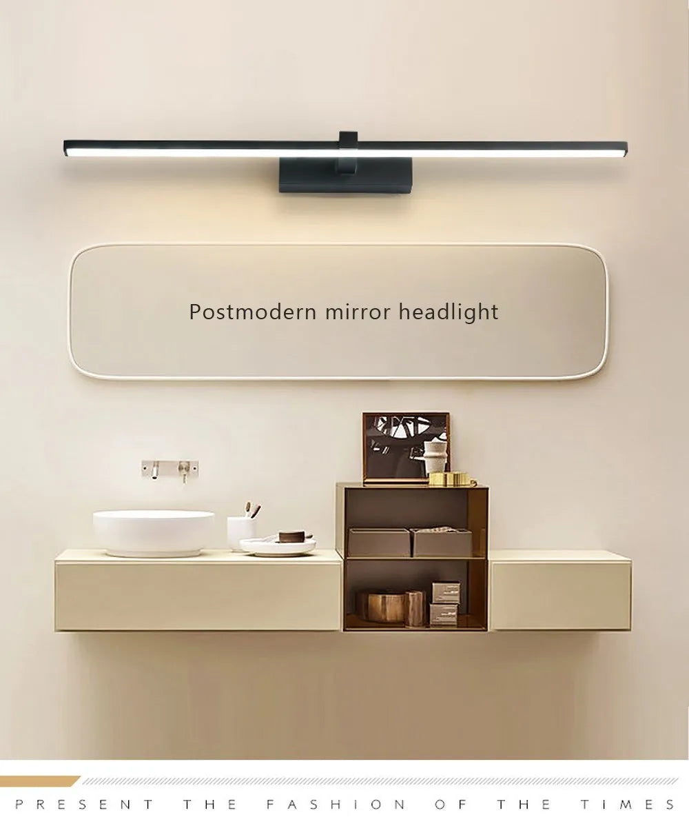 LED Mirror Wall Light, Modern Bathroom Vanity Lamp, 40 or 60 cm