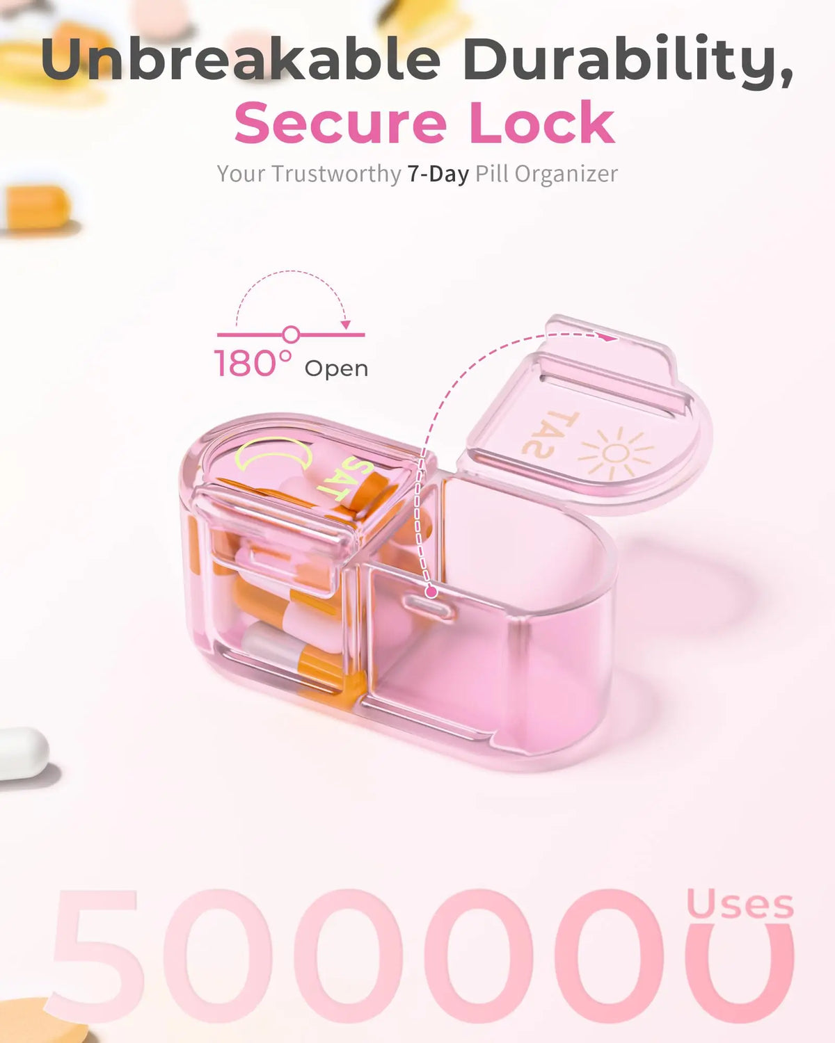 Weekly Pill Organizer, 7-Day AM/PM Travel Pill Box
