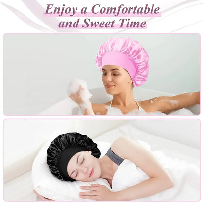 Satin Hair Bonnet for Long Hair, Large Silky Sleep Cap