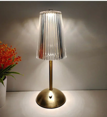 Crystal Touch Table Lamp, USB Rechargeable