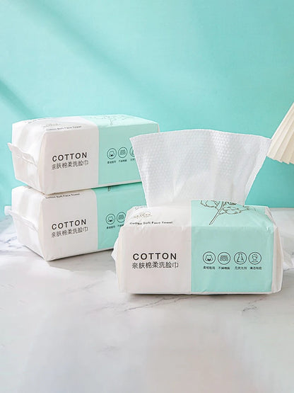 Disposable Cotton Face Towels, 30 to 100 Pack