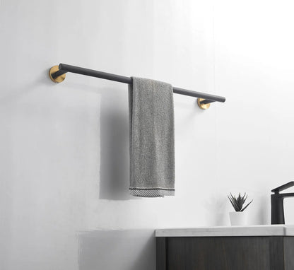 Wall Mounted Towel Bar, Stainless Steel Bathroom Rack, Gold or Black