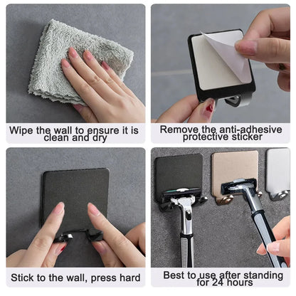 Razor Holder Hook, Adhesive Aluminum Shower Razor Hanger