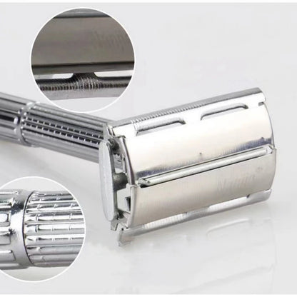 Folding Straight Razor, Stainless Steel Barber Razor, 10 Blades