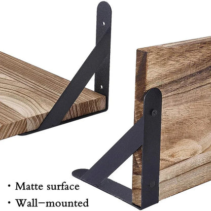 Wooden Floating Wall Shelf with Metal Frame
