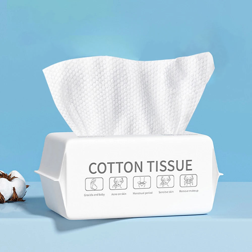Disposable Cotton Face Towels, 30 to 100 Pack