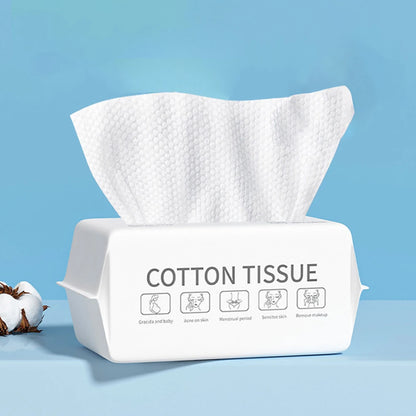 Disposable Cotton Face Towels, 30 to 100 Pack