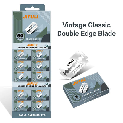 Double-Edge Stainless Steel Safety Razor Blades, 50 Pack