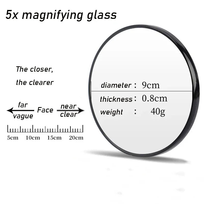 Magnifying Makeup Mirror, Suction Cup 5X, 10X or 15X Mirror