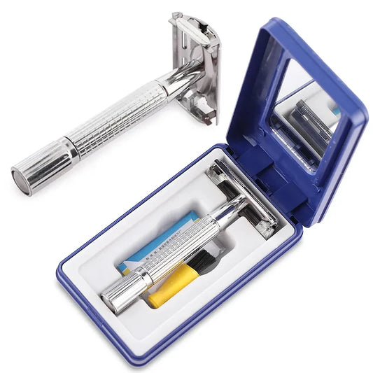 Folding Straight Razor, Stainless Steel Barber Razor, 10 Blades