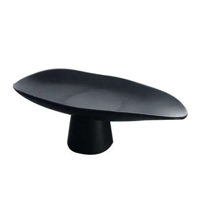 Pedestal Fruit Tray, Modern Resin Footed Dish, White or Black