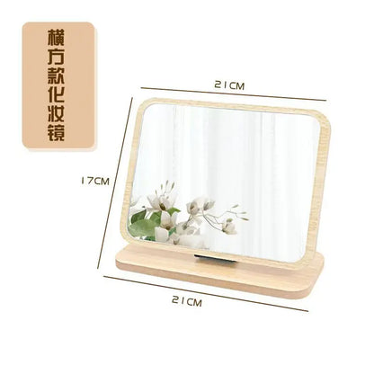 Rotating Wooden Makeup Mirror, Rectangle