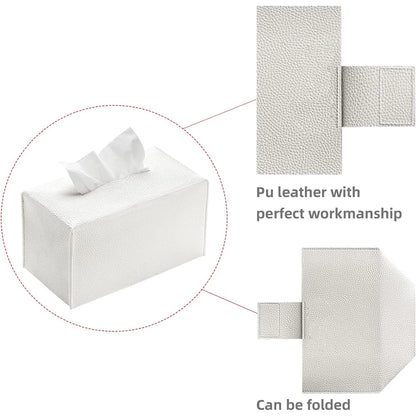 Tissue Box Cover, PU Leather Rectangular Tissue Holder