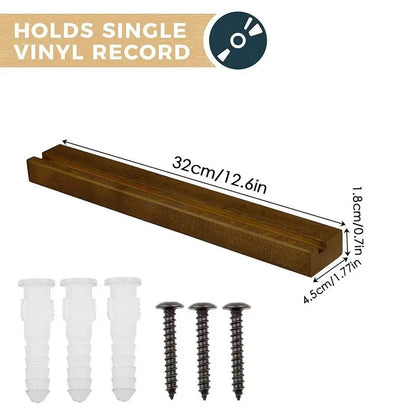 Vinyl Record Wall Holder, Solid Wood Now Playing Display Shelf