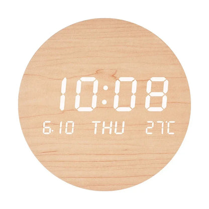 LED Digital Wall Clock with Date and Temperature