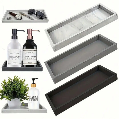Silicone Vanity Tray, Soft Bathroom and Dresser Organizer Tray