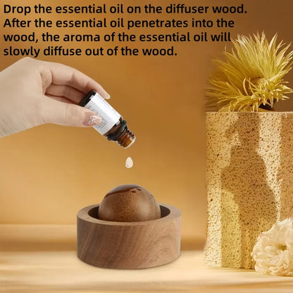 Wooden Essential Oil Diffuser, Mini Non-Electric Aroma Diffuser