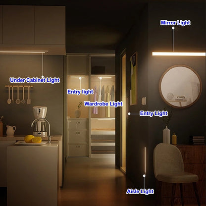 Motion Sensor LED Light Bar, Wireless Rechargeable Closet Light