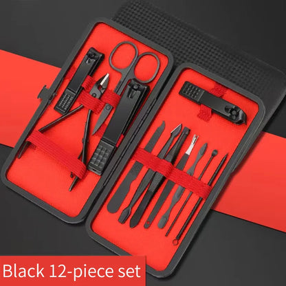 Black and Red Manicure and Pedicure Set