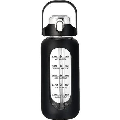 1L Glass Water Bottle with Straw and Sleeve