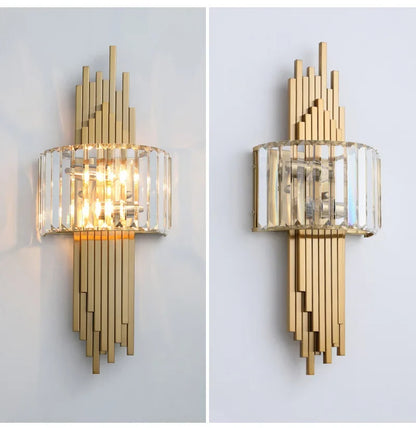 Nordic Crystal Wall Sconce, Up and Down Light for Hallway, E14