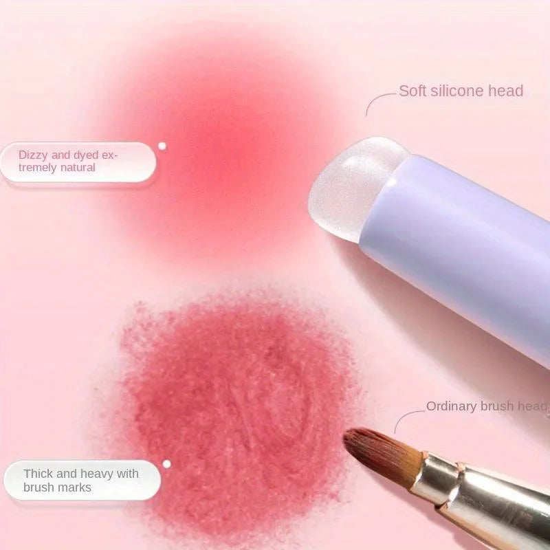 Silicone Lip Brush with Cap, Portable Lipstick Applicator