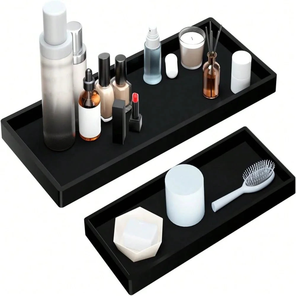 Silicone Vanity Tray, Soft Bathroom and Dresser Organizer Tray
