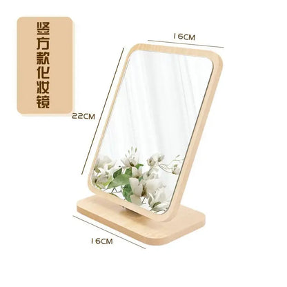 Rotating Wooden Makeup Mirror, Rectangle