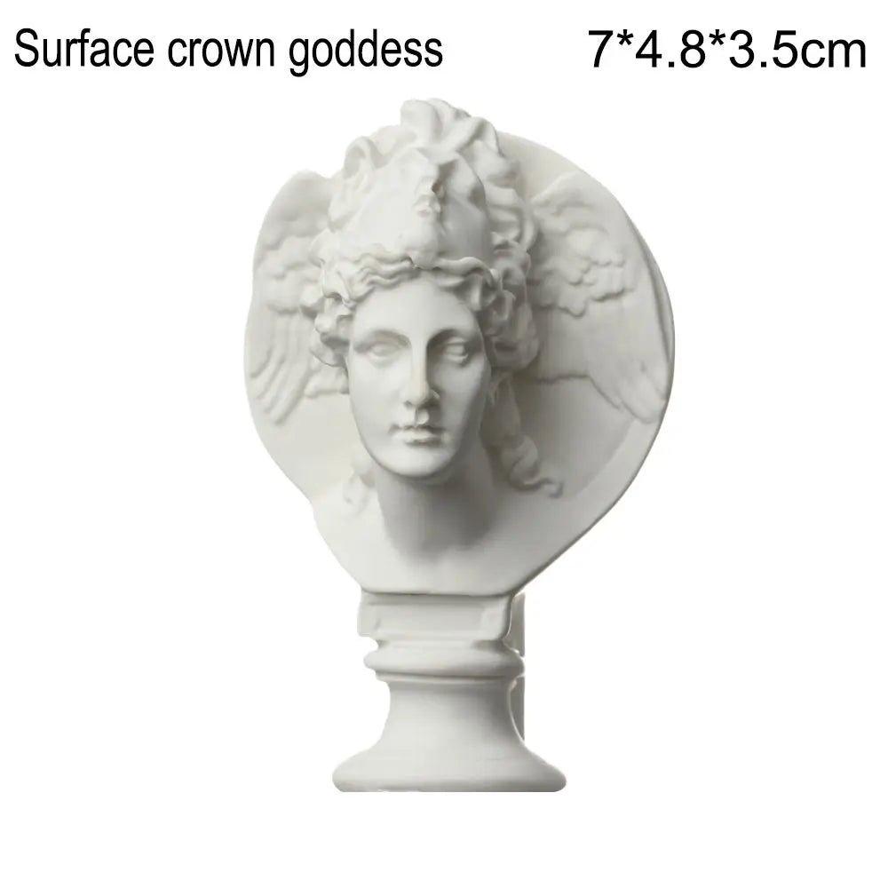 Mini Greek Bust Statue, Plaster Style Resin Figurine