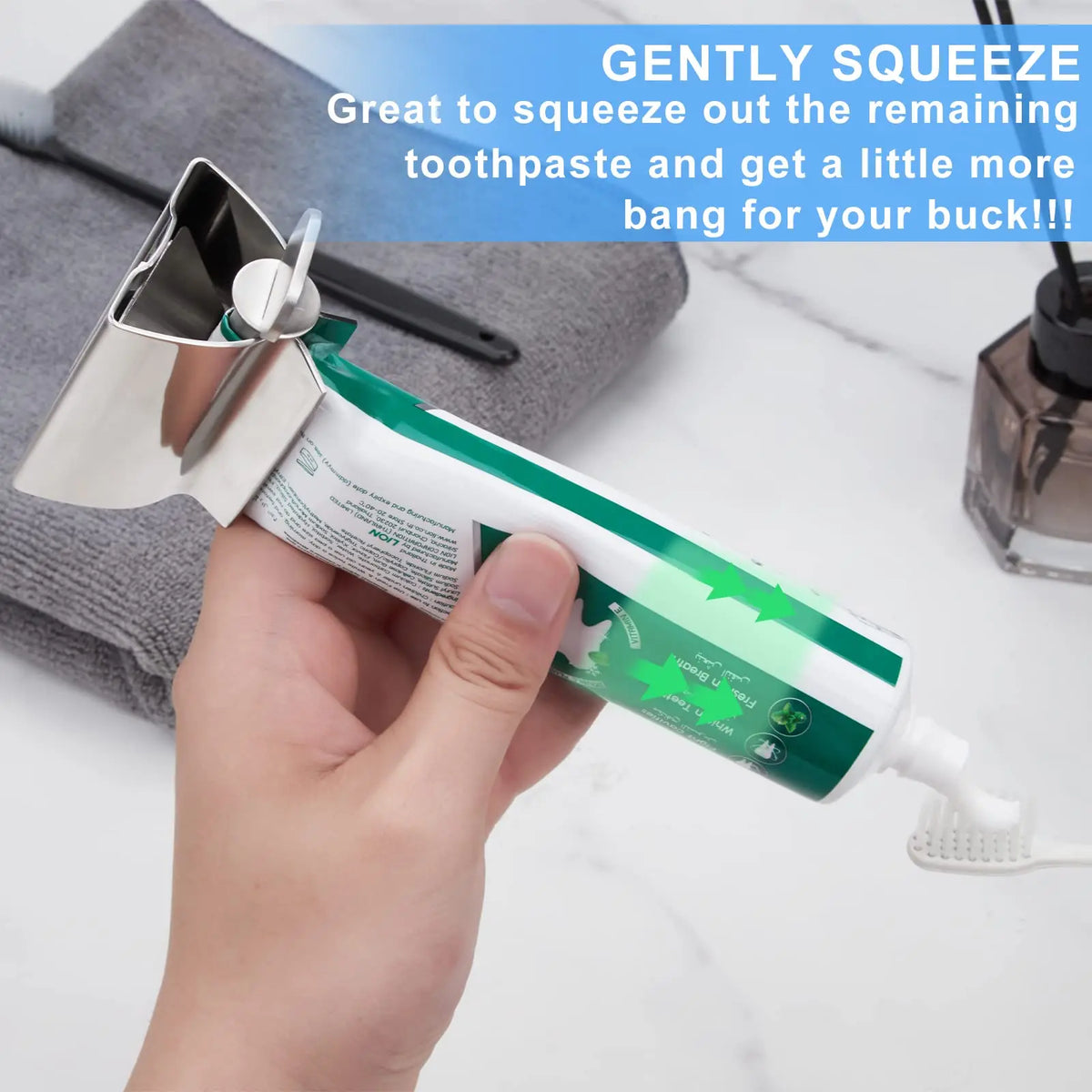 Toothpaste Squeezer, Stainless Steel Tube Roller, 1 to 4 Pack