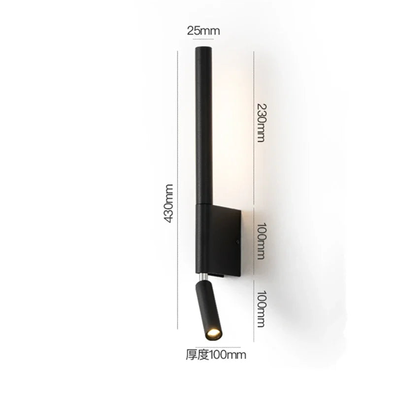 330-Degree Rotating Bedside LED Wall Light