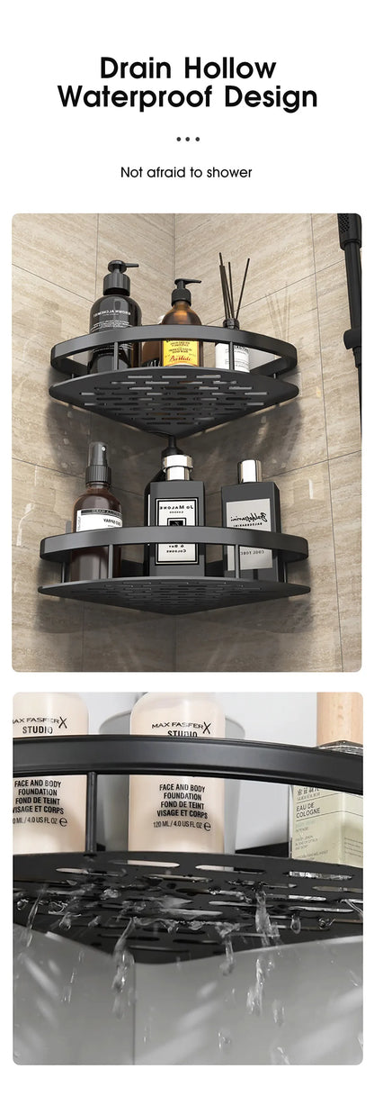 Corner Shower Shelf, No Drill Aluminum Bathroom Caddy