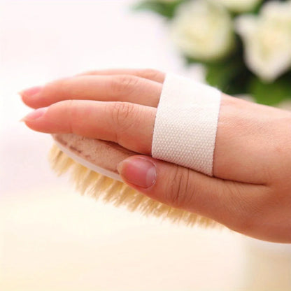 Body Brush, Natural Bristle Wet and Dry Bath and Shower Brush
