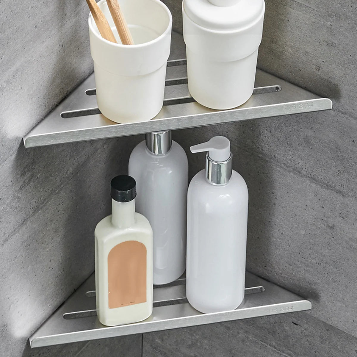 Corner Shower Shelf, 304 Stainless Steel No Drill Bath Rack