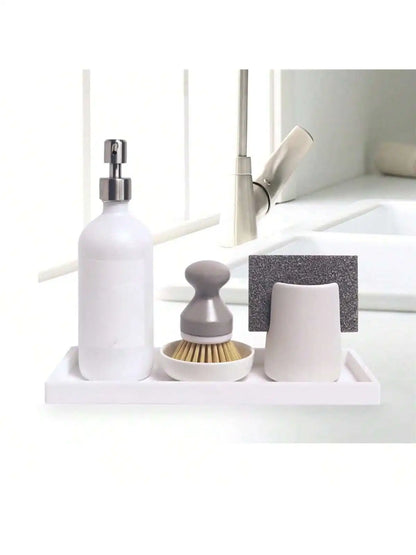Silicone Vanity Tray, Soft Bathroom and Dresser Organizer Tray