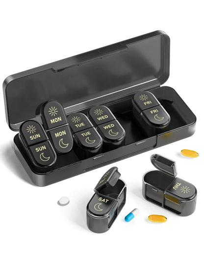 Weekly Pill Organizer, 7-Day AM/PM Travel Pill Box