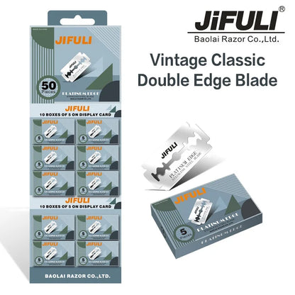 Double-Edge Stainless Steel Safety Razor Blades, 50 Pack