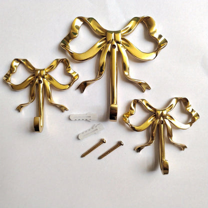 Gold Bow Wall Hook, Decorative Coat Hanger
