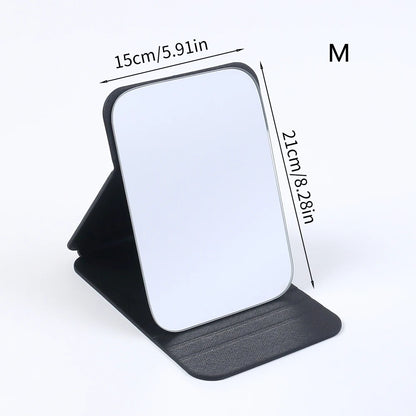 Foldable PU Leather Desktop Makeup Mirror