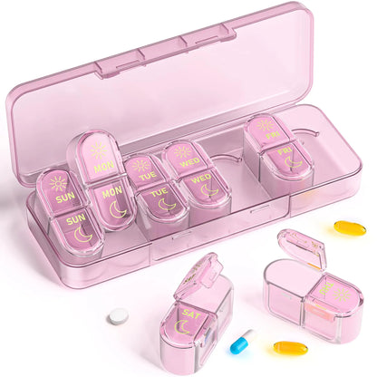 Weekly Pill Organizer, 7-Day AM/PM Travel Pill Box