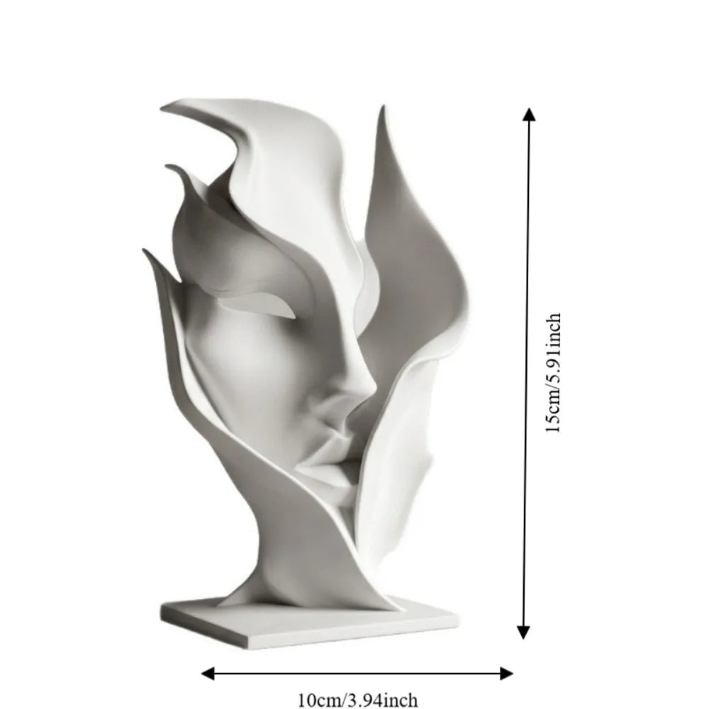 Abstract Half Face Sculpture, 3D Printed Modern Face Statue