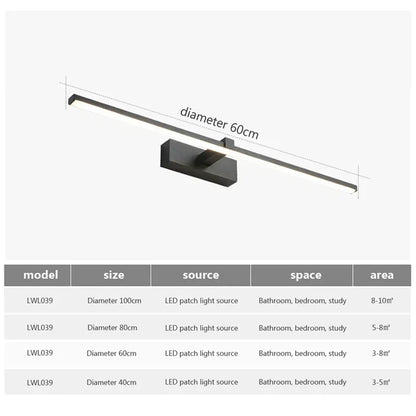 LED Vanity Wall Light, Modern Bathroom Sconce with Acrylic Shade