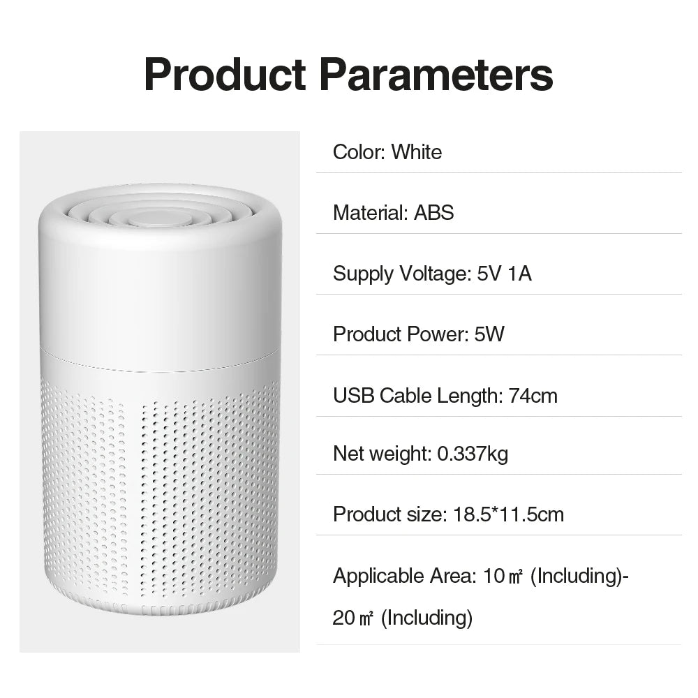 Mini Desktop Air Purifier with HEPA Filter
